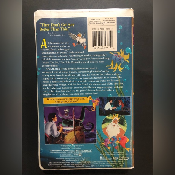 Walt Disney’s 1998 Special Edition The Little Mermaid VHS 12731 - Picture 2 of 6